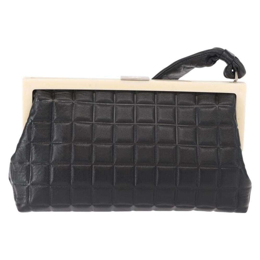 Chanel Lambskin Choco Bar Shoulder Bag Black